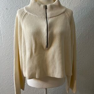 Free People Greta Half Zip Ribbed Sweater